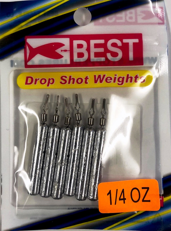 BEST Drop Shot Weight Long - 1/4oz Unpainted 6pk