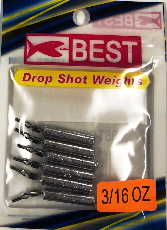 BEST Drop Shot Weight Long - 3/16oz Unpainted 6pk