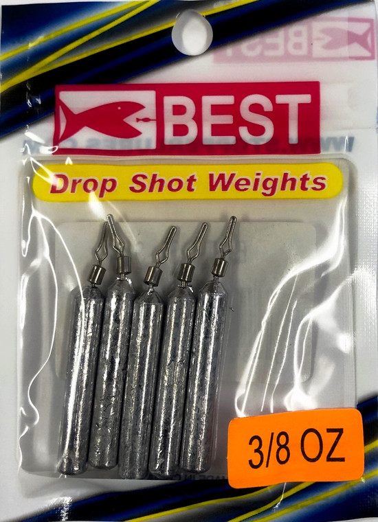 BEST Drop Shot Weight Long - 3/8oz Unpainted 5pk