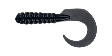 Big Bite Curl Tail Grub - 2'' Black 10pk