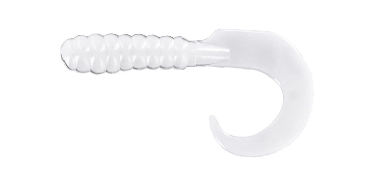 Big Bite Curl Tail Grub - 3'' White 10pk