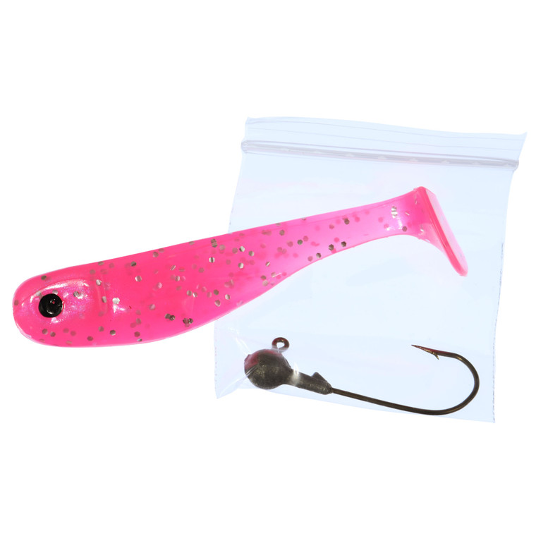 Big Joshy Minnow + Jighead - 3.25'' Pink Slush 5pk