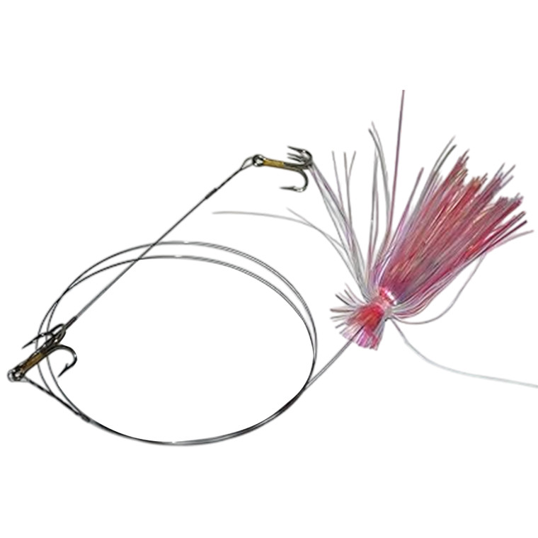 Blue Water Candy - 4x4 Rigged Fthrwgt - #4 Treble Cotton Candy