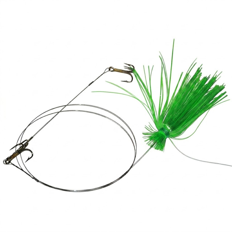 Blue Water Candy - 4x4 Rigged PrvtStk - (2) #4 Treble Green