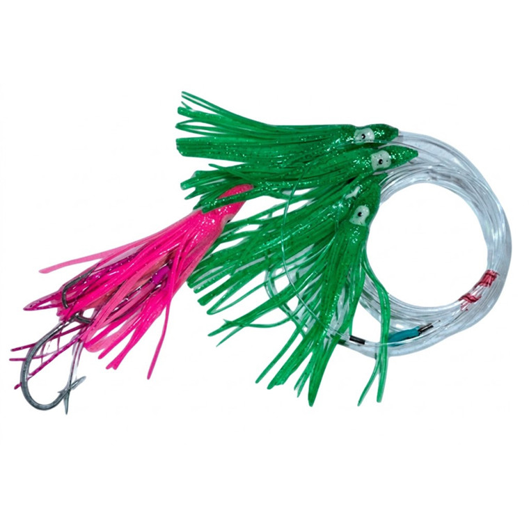 Blue Water Candy - Daisy Chain - 6'' 8/0 Green/Pink