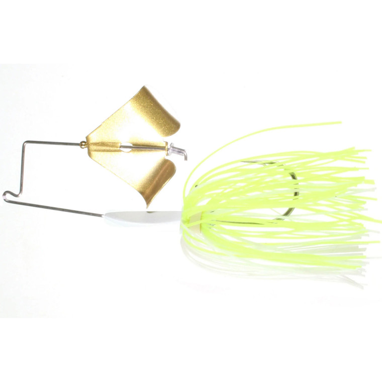 Boogerman Buzz Bait - 1/4oz White & Chart/Gold
