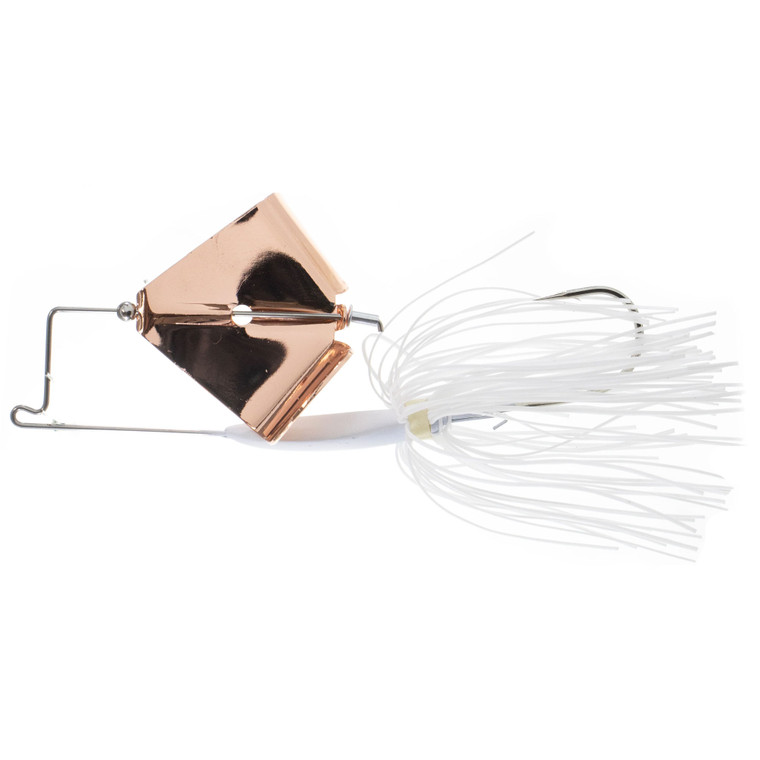 Boogerman Buzz Bait - 1/4oz White Skirt Copper