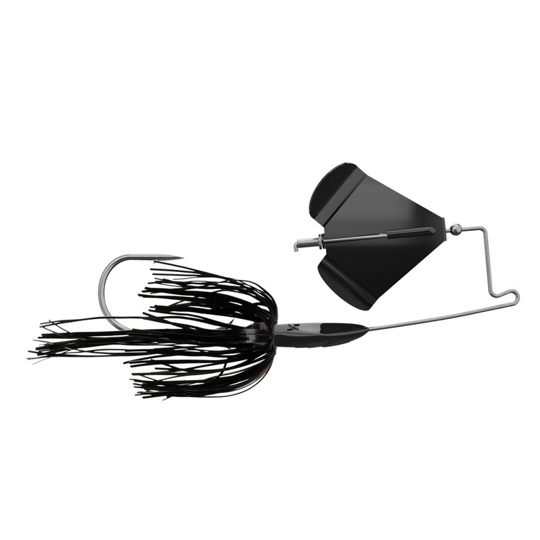 Buckeye Chop Top Buzzbait - 3/8oz Black/Black Blade