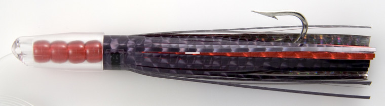 C&H Lures - Rattle Jet Lure -RR Mono - Mono Rigged;Blk/Red/Mylar