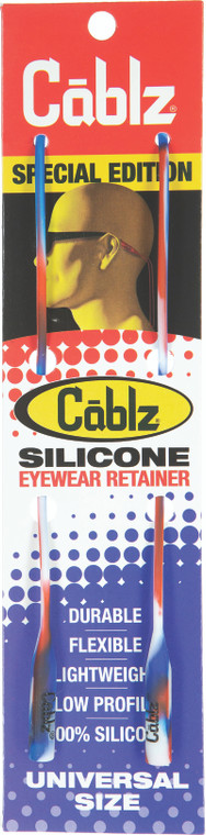 Cablz Silicone Retainer - 16'' Red/White/Blue Marble