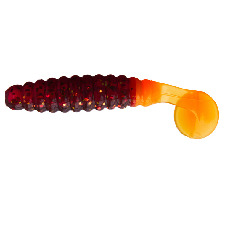 Charlie Brewer Crappie Grub - 1.5'' MotorOilGlt/OrgTl 15pk