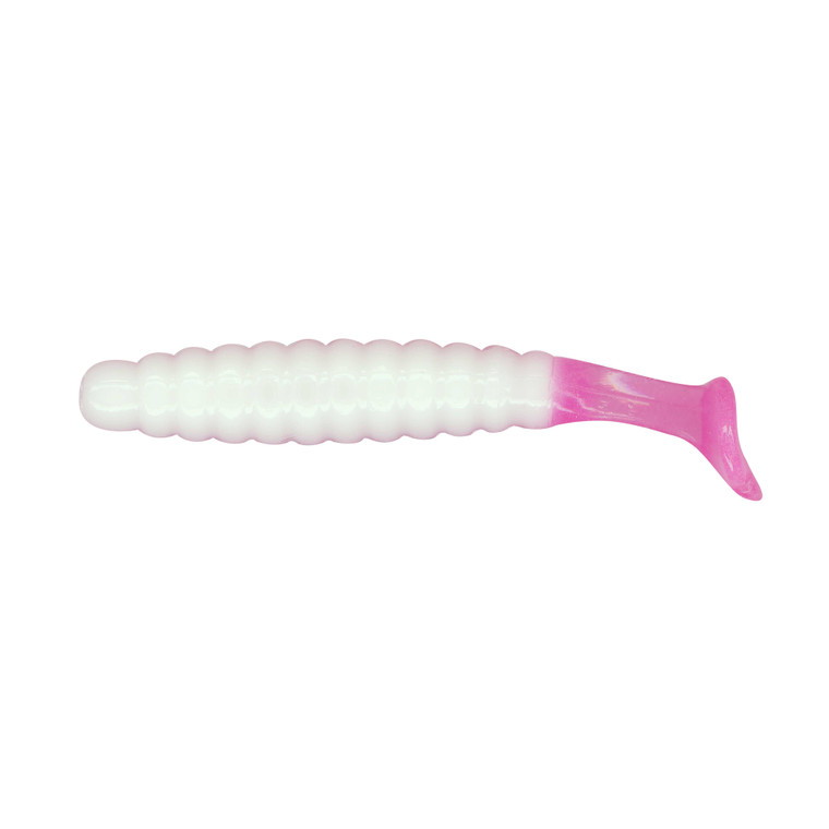 Charlie Brewer Slider Grub - 1.5'' Wht/Pink GlowTail 15pk