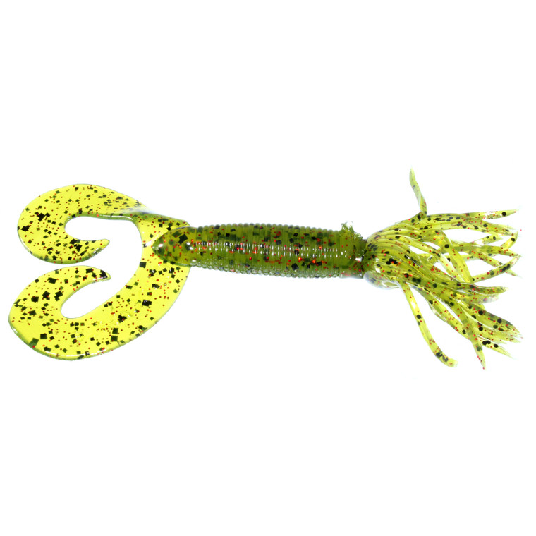 Chompers Skirted DT Grub - 5'' Watermelon/Red Flake 10p