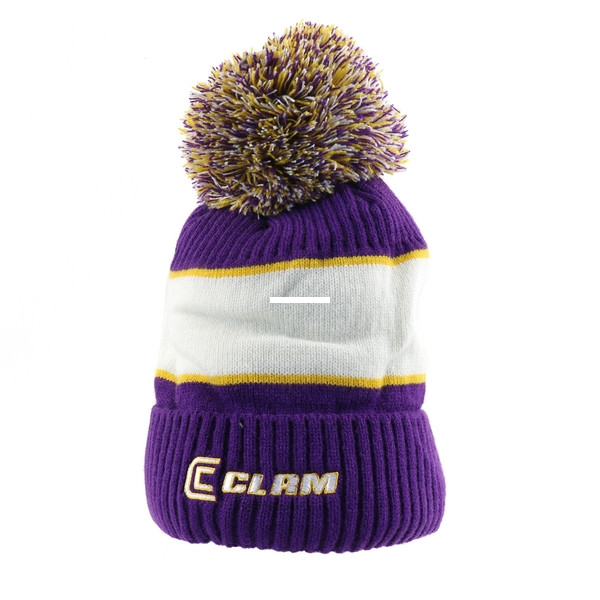 Clam Ice Armor Hat - Purple Gold Pom