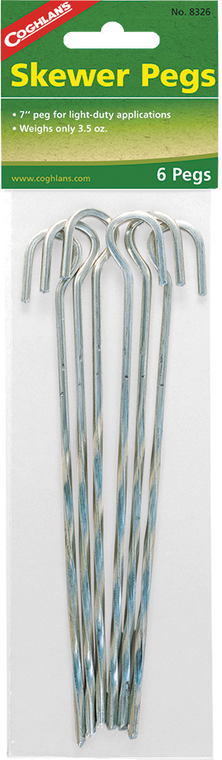Coghlan Tent Pegs & Mallets - Skewer Peg 6pk