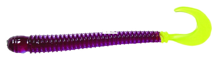 Custom Jigs - BFishin N Ringworm - 4'' Purple/Chartreuse