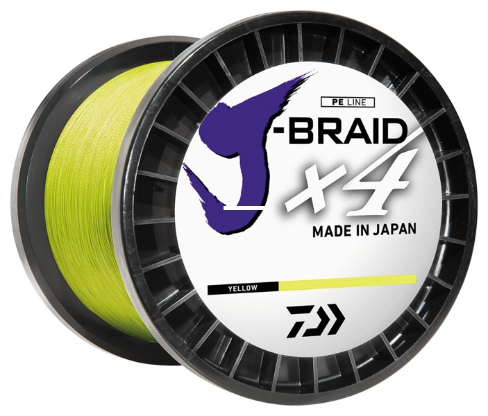 Daiwa J-Braid X4 - 3000 yd Flo Yellow 8 lb
