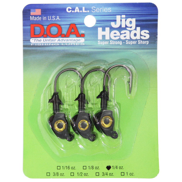 DOA CAL Series Jig Head - 1/16oz Black/Gold Eye