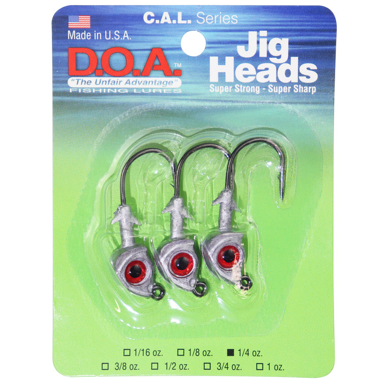 DOA CAL Series Jig Head - 1/8oz Natural/Red Eye