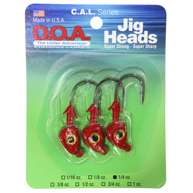 DOA CAL Series Jig Head - 3/8oz Red/Gold Eye