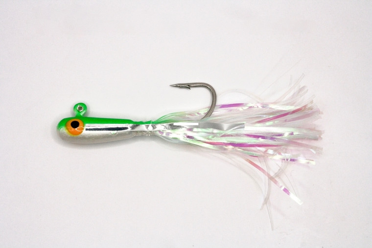 Don's Jigs Glass Minnow Gltr - 1/4oz Green; White 12pk