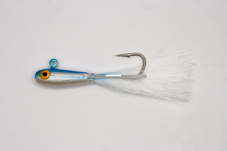 Don's Jigs Glass Minnow Hair - 3/8oz Blue; White 12pk