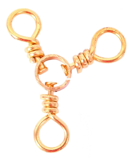 Eagle Claw - 3-Way Swivel - #2 Brass 12pk