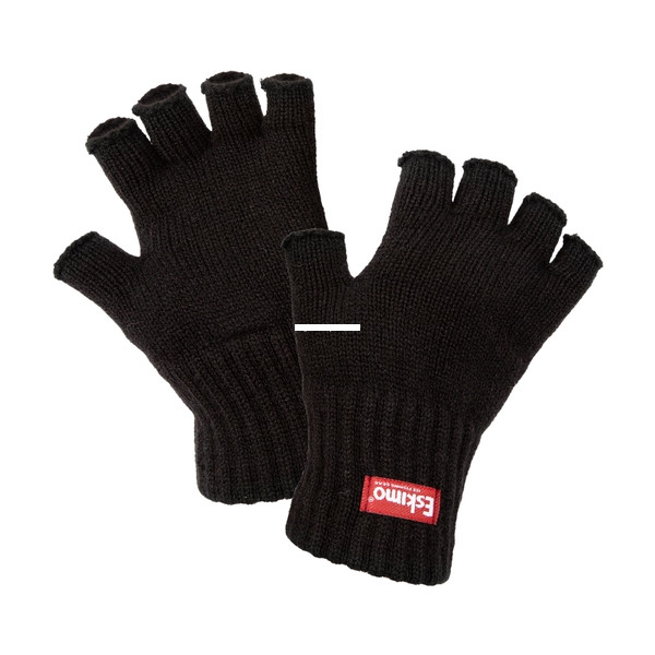 Eskimo Fingerless Gloves - Black Ice Wool Small/Medium