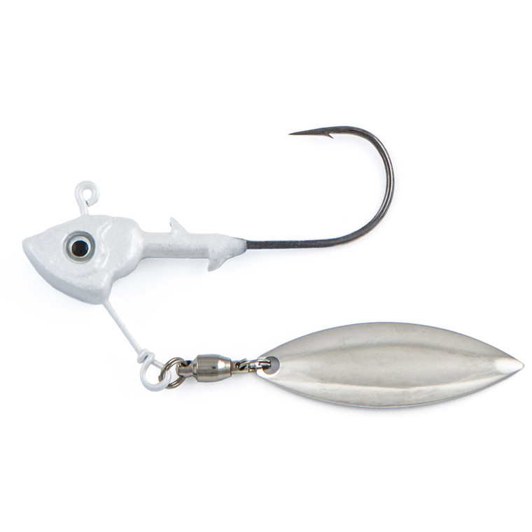 SHL Stand-Up Fish Head Spin - 1/2oz Pearl White