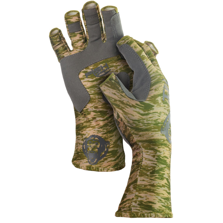 Fish Monkey Guide Glove - Half Finger Gr Water Camo XL