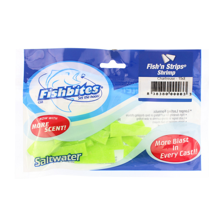 Fishbites Fish'n Strips - Chartreuse - Shrimp - LL