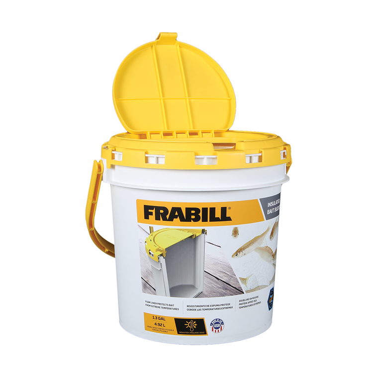 Frabill Insulated BaitBucket - 1.3 Gal White/Yellow