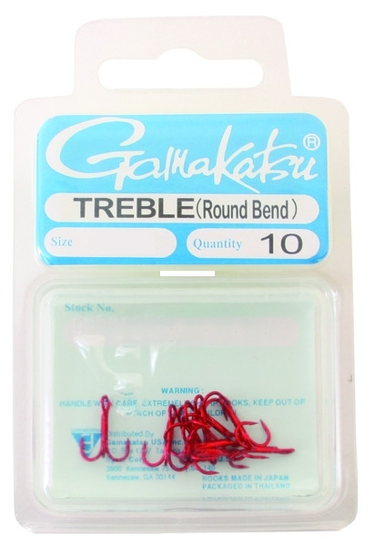 Gamakatsu Treble Round Bend - #10 Red 10pk