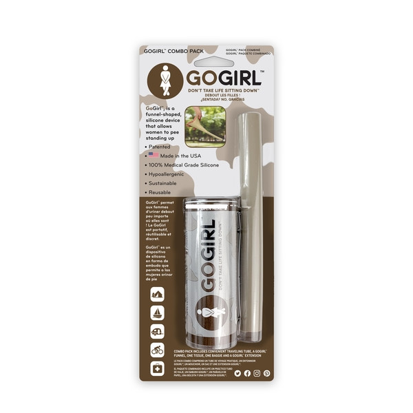 GoGirl Urination Device +Ext - .14oz 10'' Khaki