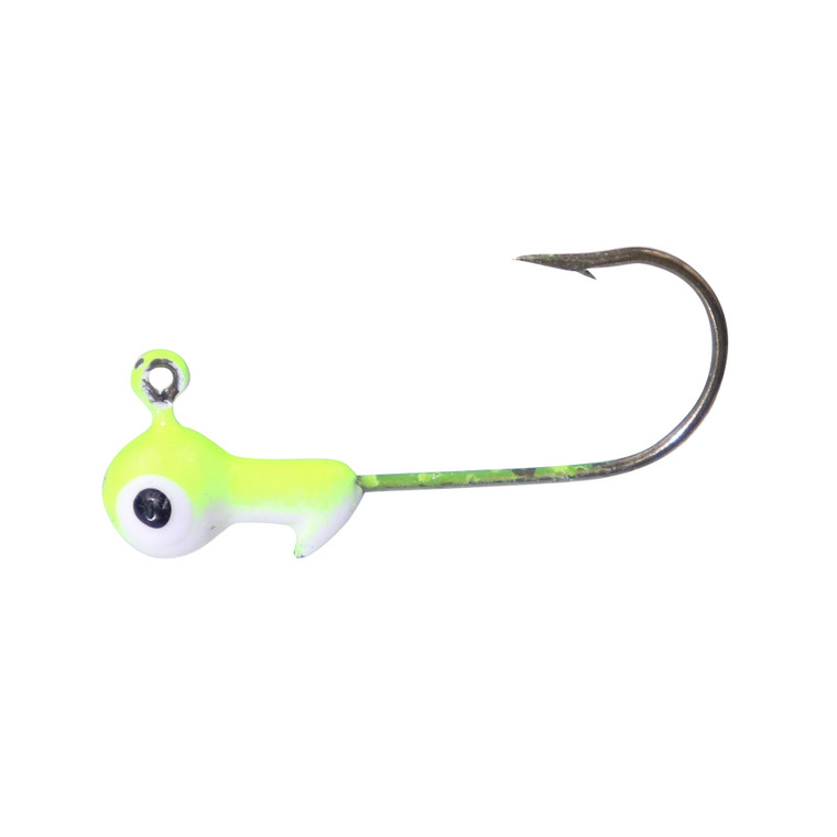 HeadHunter Round Jig Head - 1/16oz White/Chart