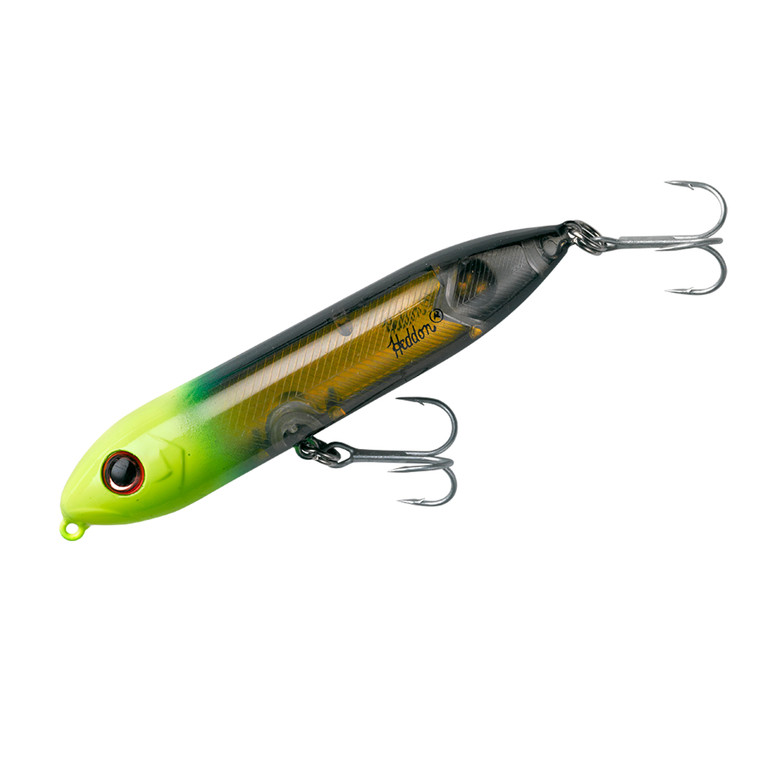 Heddon Super Spook Jr - 3.5'' Black/Chm Gold Insert