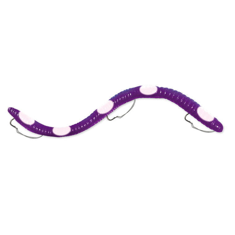 IKE-CON Weedless - 6.25'' Grape/White Spots 1pk