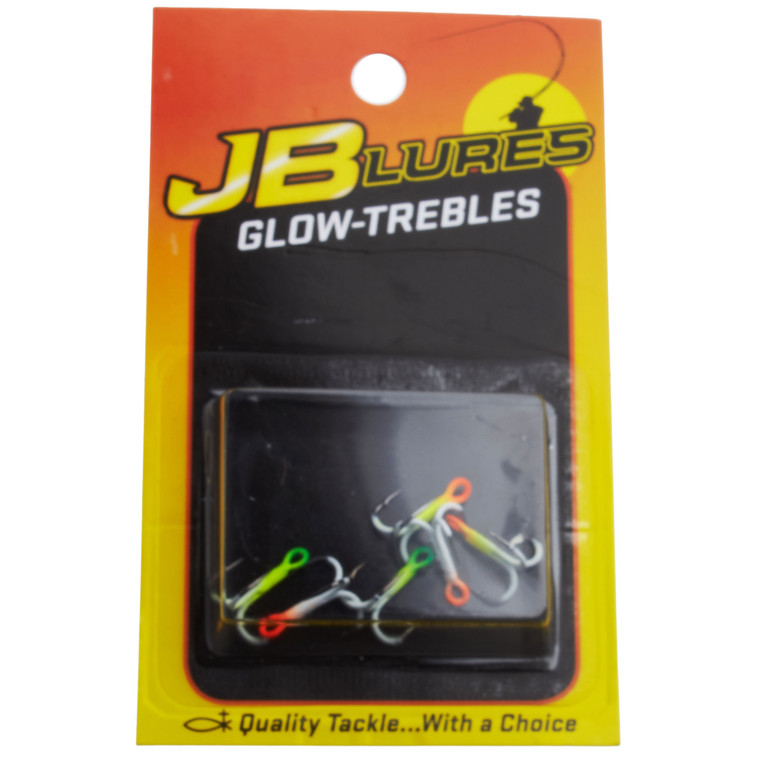 JB Lures Glow Treble - #10 Assorted 6pk