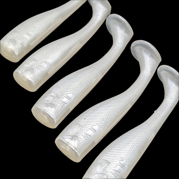 Jonah Nine Lives Paddle Tail - 3'' White Pearl Glo 5pk
