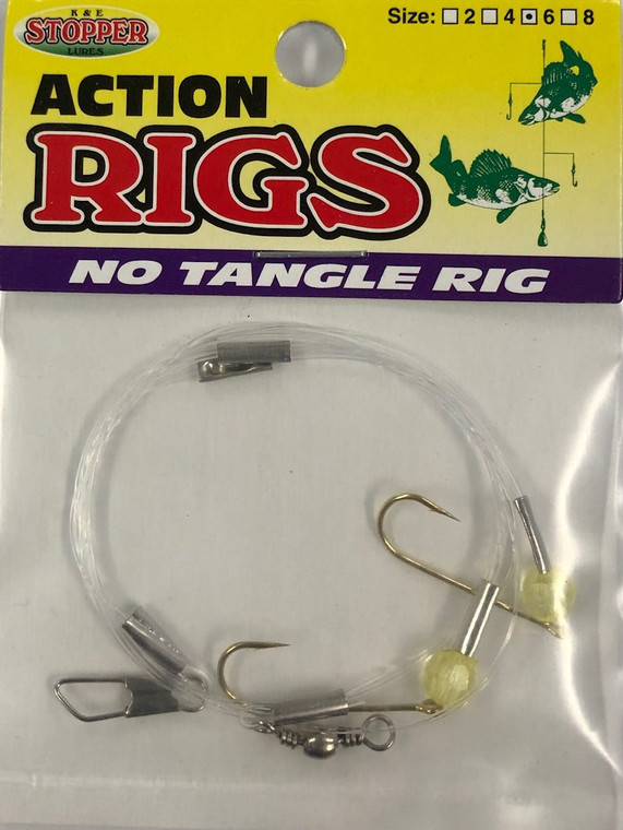 K&E No-Tangle Rig - #6 Perch/Crappie Chartreuse