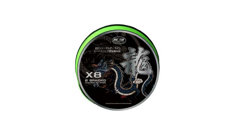 K9 Fishing X8 JDM Silk Braid - 150 yd Neon Green 14 lb