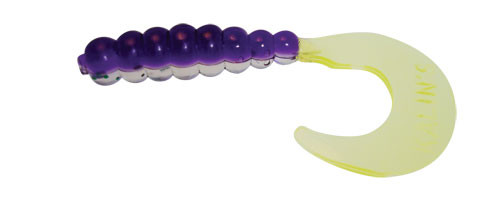 Kalins TripleThreat Grub 2'' - Junebug/Chartreuse 10pk