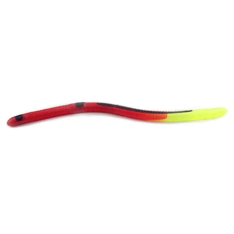 Kelly's Firetail Rigged Worm - 5.5'' Red/Chartreuse