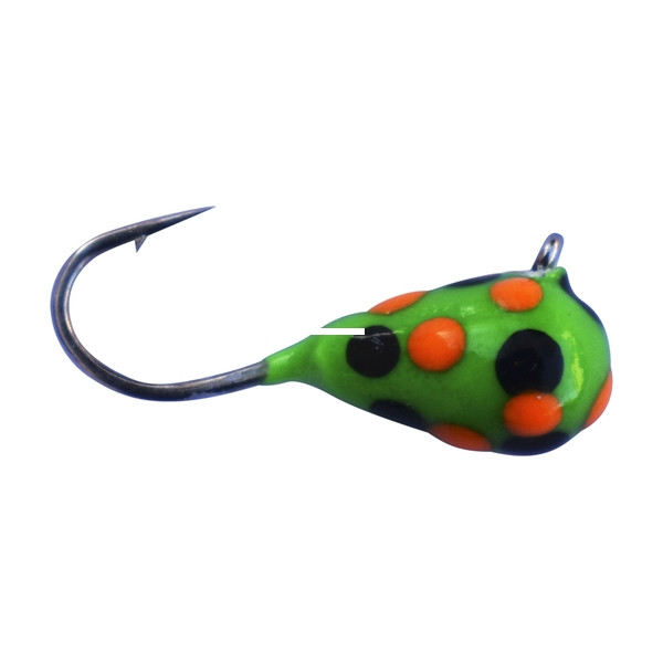 Kenders D-Style Jig Tung - 1/32oz #14 GrnOrgBlkSpotGlow