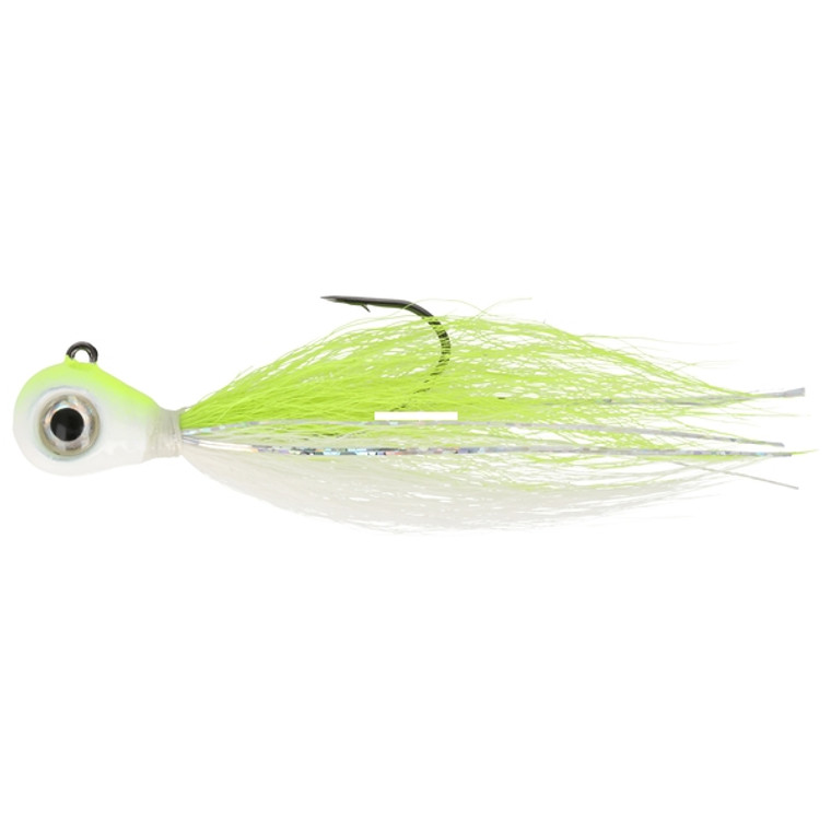 Eagle Claw - Lazer Sharp - Pro-V Bucktail Jig - 1/8oz Chart/White 2pk