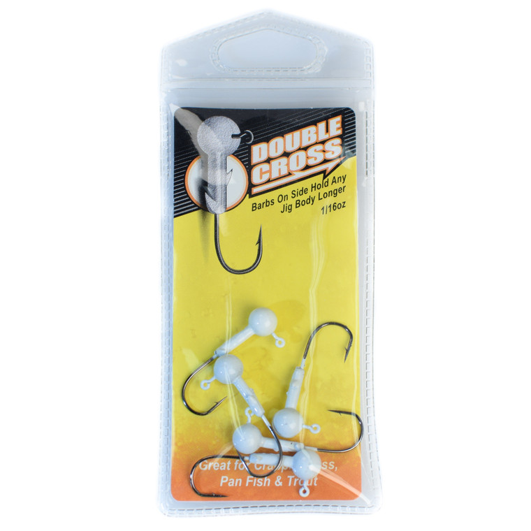 Leland CrappieMagnet DblCros - 1/16oz White 5pk