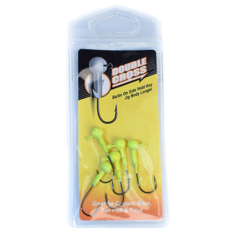 Leland CrappieMagnet DblCros - Chartreuse 1/32oz 5pk