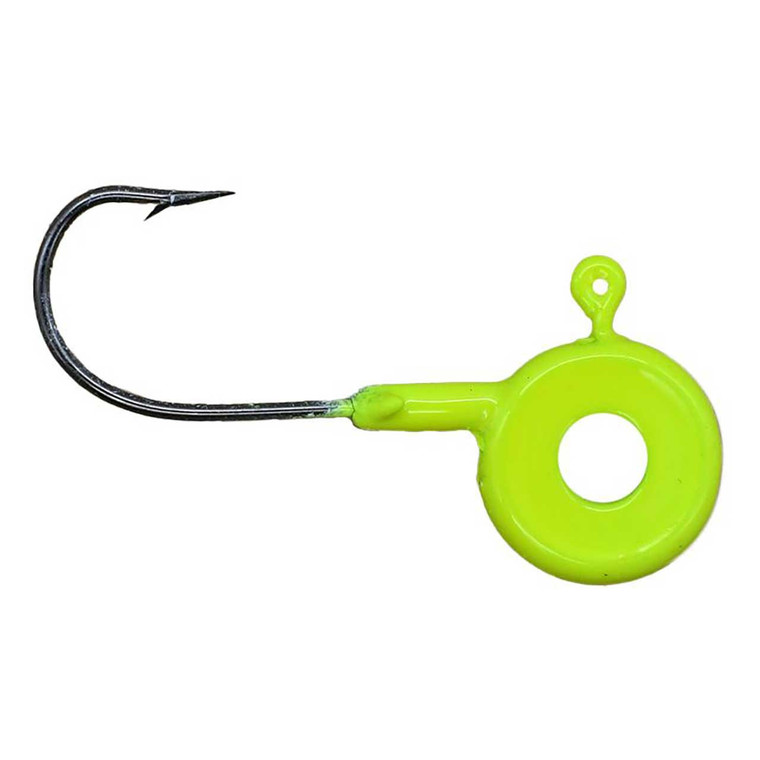 Leland Eye Hole Tungsten Jig - 1/16oz Chartreuse 2pk
