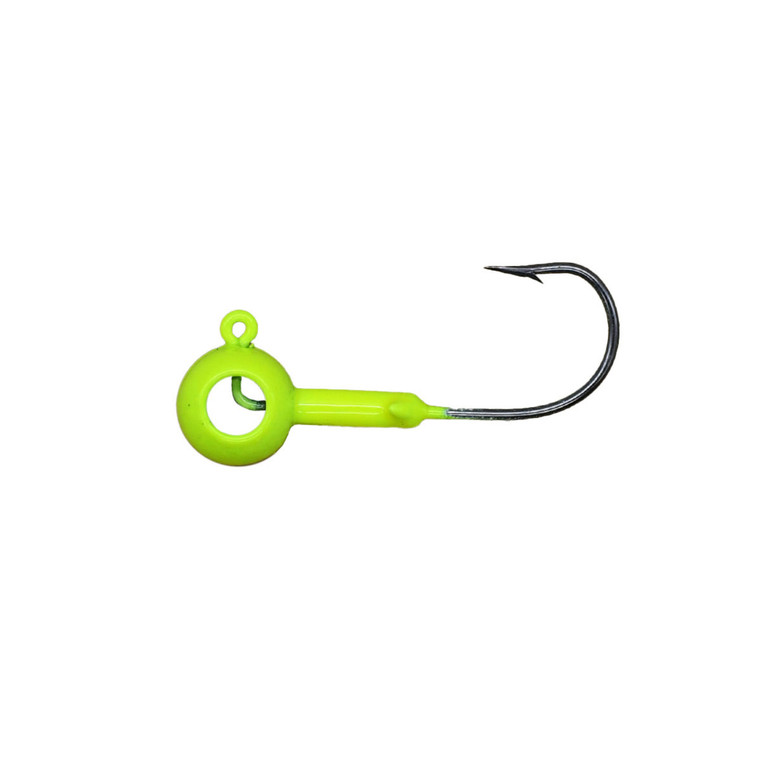 Leland Eyehole Round Jighead - 1/8oz Chartreuse