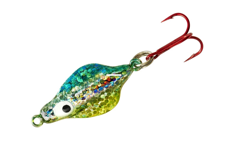 Lindy Ice Flyer Spoon - Rattln - 1/16oz 1.5'' Emerald Shiner